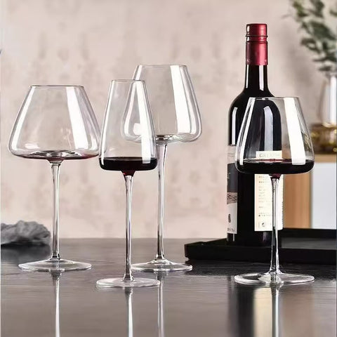 Luxury Burgundy Wine Glass Set - Classic Crystal Stemware for Discerning Connoisseurs