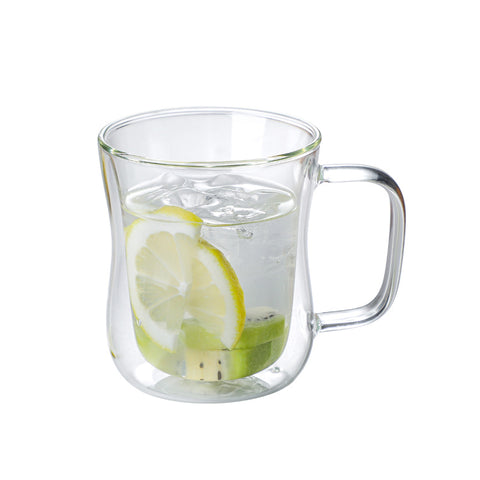 High borosilicate glass set of household simple double-layer glass heat-insulating water cup milk coffee cups