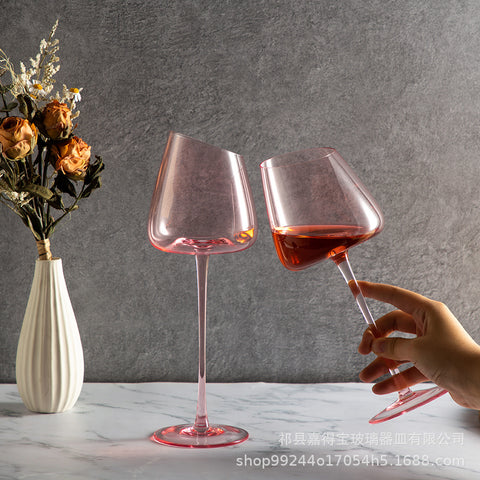 French flamingo red wine glass crystal glass goblet light luxury style high value wine glass crystal glass gift