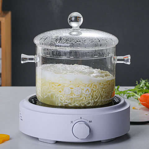High borosilicate glass pots and pans high temperature resistant stew pots and pans household soaking pots and pans transparent glass environmentally friendly soup pots and pans