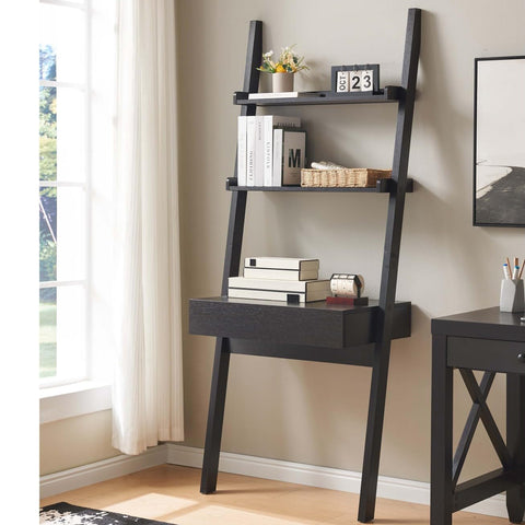 Home Office Desk workspace Writing Table Bookcase Ladder one Drawer Two Shelves handleless Design Modern