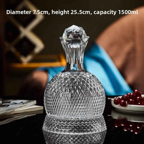 Rotating Wine Decanter - Home Luxury Spinning Tumbler Crystal Wine Pourer for Red Wine, Glass & Wine Accessories