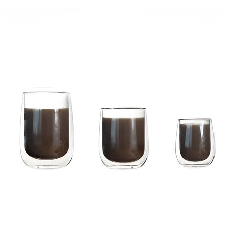 Wholesale creative heat insulation high borosilicate glass household milk cup coffee cup office tea cup double-layer glass cups