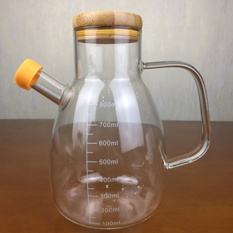 定制批发带刻度玻璃油壶厨房用品酱油麻油醋瓶隔热玻璃油壶
