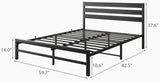 Queen Size Platform Bed Frame with Wooden Headboard, Under Bed Storage, Non-Slip, Noise Free, Easy Assembly, Black
