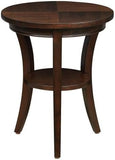 16'' Wood Round End Table, Side Table w/Open Shelf, Small Sofa Side Table for Small Space, Multipurpose Accent Table for Bedroom Living Room Home Nightstand (Espresso), YYUE-240507-24
