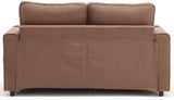 3-in-1 Upholstered Futon Sofa Convertible Floor Sofa Bed,Foldable Tufted Loveseat with Pull Out Sleeper Couch Bed,Folding Mattres Love Seat Daybed W/Side Pockets for Living Room, Brown