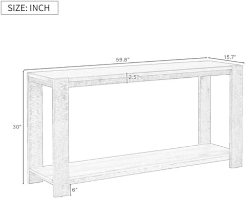Distinctive Features of a Minimalist Console Table with Bottom Shelf and Four Legs, Suitable for Entryway, Hallway, Living Room, Foyer, Corridor