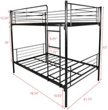 Twin over Twin Bunk Bed, Metal Frame with Ladder