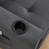 3-in-1 Upholstered Futon Sofa Convertible Sofa Bed,Foldable Tufted Loveseat with Pull Out Sleeper Couch Bed,Folding Mattres Love Seat Daybed W/Side Pockets and Cup Holder, Dark Gray