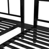 Twin Over Twin & Twin Bunk Beds for 3, Twin XL Over Twin & Twin Bunk Bed Metal Triple Bunk Bed, Black