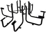 Square Outdoor Steel Picnic Table 46" Black,with Umbrella Pole