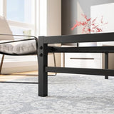 Queen Size Platform Bed Frame with Wooden Headboard, Under Bed Storage, Non-Slip, Noise Free, Easy Assembly, Black