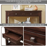 36'' Farmhouse Pine Wood Console Table Entry Sofa Table with 4 Drawers & 1 Storage Shelf for Entryway Living Room Bedroom Hallway Kitchen, YYUE-240507-02