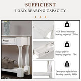 63inch Long Wood Console Table with 3 Drawers and 1 Bottom Shelf for Entryway Hallway Easy Assembly Extra-Thick Sofa Table (Antique White), YYUE-240507-26