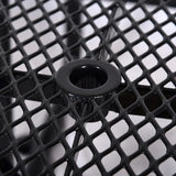 Square Outdoor Steel Picnic Table 46" Black,with Umbrella Pole