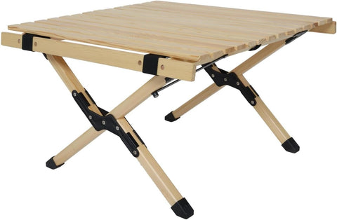 Portable Foldable Outdoor Picnic Table - Natural Beech Wood Camping Table with X-Frame Design -Small Sizes
