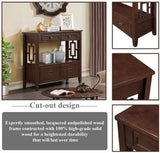 36'' Farmhouse Pine Wood Console Table Entry Sofa Table with 4 Drawers & 1 Storage Shelf for Entryway Living Room Bedroom Hallway Kitchen, YYUE-240507-02