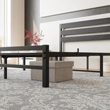 Queen Size Platform Bed Frame with Wooden Headboard, Under Bed Storage, Non-Slip, Noise Free, Easy Assembly, Black