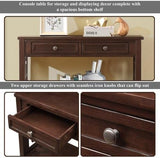 36'' Farmhouse Pine Wood Console Table Entry Sofa Table with 4 Drawers & 1 Storage Shelf for Entryway Living Room Bedroom Hallway Kitchen, YYUE-240507-02