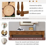 63inch Long Wood Console Table with 3 Drawers and 1 Bottom Shelf for Entryway Hallway Easy Assembly Extra-Thick Sofa Table(Brown), YYUE-240507-29