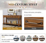 63inch Long Wood Console Table with 3 Drawers and 1 Bottom Shelf for Entryway Hallway Easy Assembly Extra-Thick Sofa Table(Brown), YYUE-240507-29