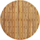 Outdoor Dining Table, Teak Acacia Wood Tabletop and Black Metal Leg