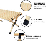 Portable Foldable Outdoor Picnic Table - Natural Beech Wood Camping Table with X-Frame Design -Small Sizes