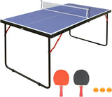 Table Tennis Table Foldable & Portable Ping Pong Table Set with Net and 2 Ping Pong Paddles for Indoor Outdoor Game