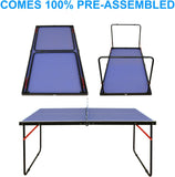 Table Tennis Table Foldable & Portable Ping Pong Table Set with Net and 2 Ping Pong Paddles for Indoor Outdoor Game