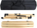 Portable Foldable Outdoor Picnic Table - Natural Beech Wood Camping Table with X-Frame Design -Small Sizes