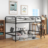 Metal Twin Loft Bed, Twin Size High Loft Bed Black