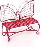Butterfly Cast Metal Garden Bench, Outdoor Bench Patio Seat, Park Bench Outdoor Seating for Garden, Yard, Park, Entryway