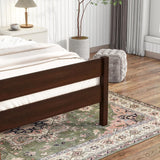 Twin Bed with Headboard and Footboard,Espresso