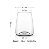 Elegant Trapezoidal White Wine Glasses Stemless Concave Bottom Stemmed Highball Glasses