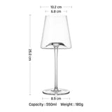 Elegant Trapezoidal White Wine Glasses Stemless Concave Bottom Stemmed Highball Glasses
