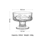 Mini 6 oz Ice Cream Sundae Glasses with Feet Embossed Dessert Bowl Polishing Technique