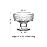 Mini 6 oz Ice Cream Sundae Glasses with Feet Embossed Dessert Bowl Polishing Technique