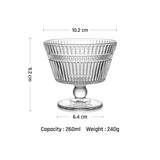 9 oz. Clear Glass Dessert Bowl Ice Cream Tall Glass Vintage Footed Glass Embossed Cups