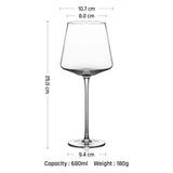 18.5 Ounce Elegant Stemmed Red Wine Glass Clear Lead Free Crystal Burgundy Glasses