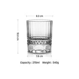 9 oz Bar Glasses Embossed Rock Nonpareil Heavy Geometric Bottom Whiskey Glasses