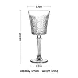 Vintage Chic Textured Embossed Stem Red Wine Glasses Thickened Wine Glasses