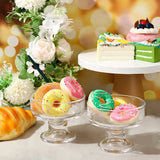 Mini 6 oz Ice Cream Sundae Glasses with Feet Embossed Dessert Bowl Polishing Technique