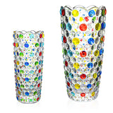 Hand Painted Colorful Dots Glass Vase Crystal Glass Vase Flower Arrangement Home Decoration