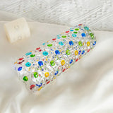 Hand Painted Colorful Dots Glass Vase Crystal Glass Vase Flower Arrangement Home Decoration