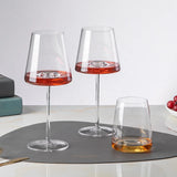 Elegant Trapezoidal White Wine Glasses Stemless Concave Bottom Stemmed Highball Glasses