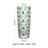 Hand Painted Colorful Dots Glass Vase Crystal Glass Vase Flower Arrangement Home Decoration