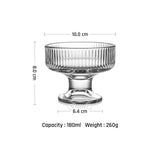 Mini 6 oz Ice Cream Sundae Glasses with Feet Embossed Dessert Bowl Polishing Technique
