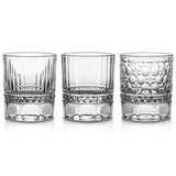 9 oz Bar Glasses Embossed Rock Nonpareil Heavy Geometric Bottom Whiskey Glasses