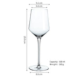 Personalized Clear Crystal Bordeaux Wine Glasses, Long Stem Elegant Red Wine Glasses